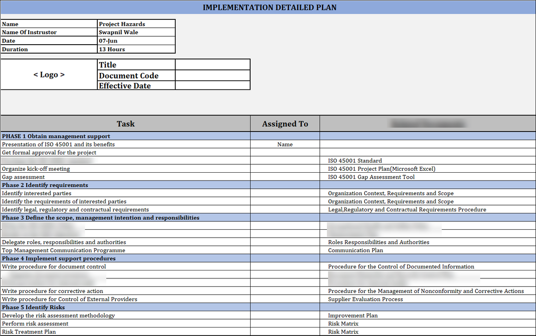 Implementation Detailed Plan