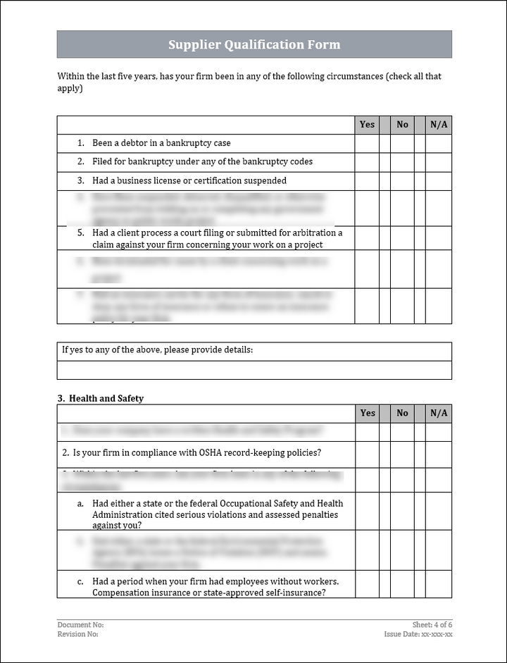 Supplier Qualification Form