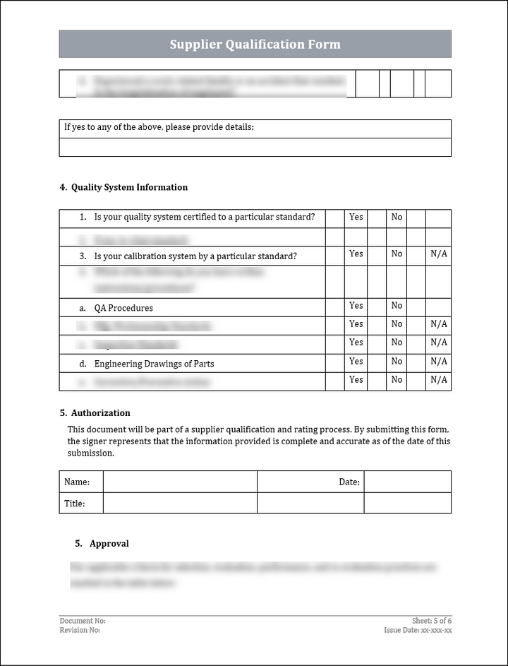 Supplier Qualification Form