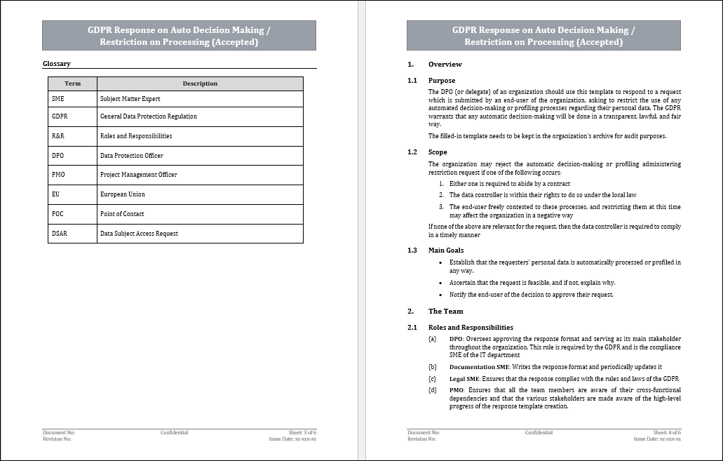 GDPR Response on Auto Decision Making/ Restriction Processing (Accepted)