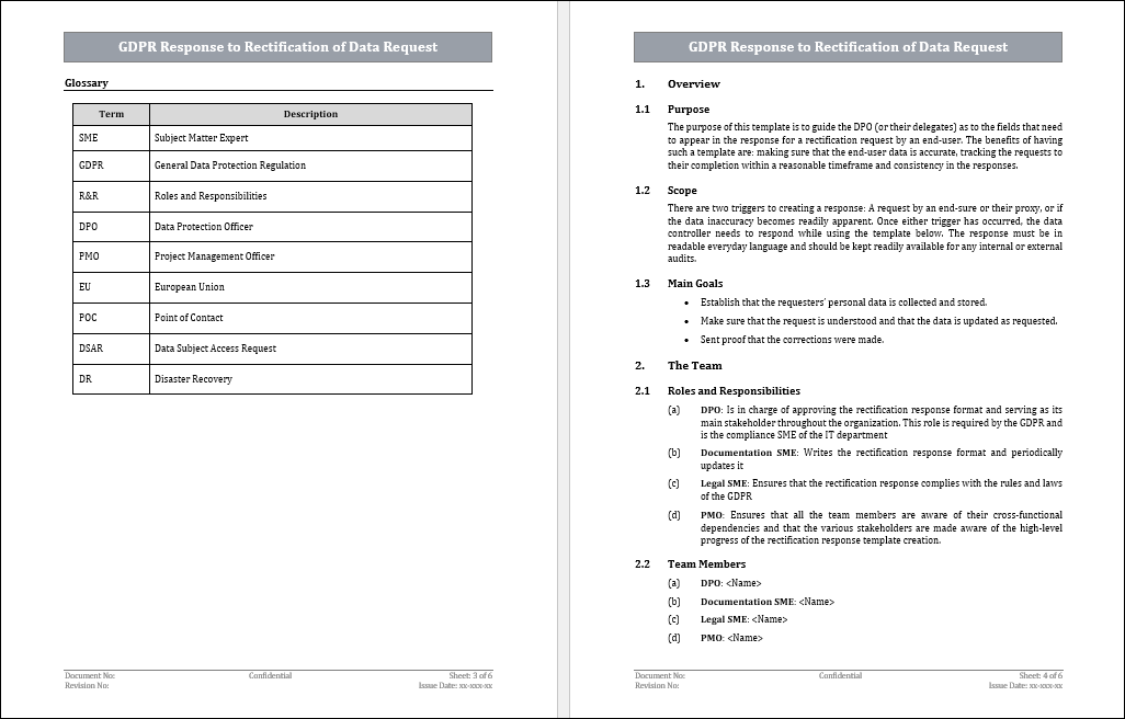 GDPR Response to Rectification of Data Request Template