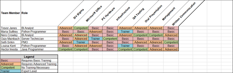 training template excel